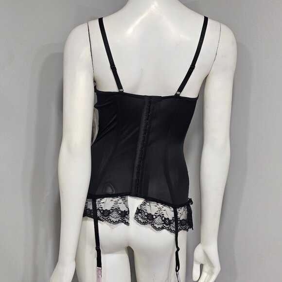 Rene Rofe Lingerie  Lace Corset Top with Attached Garters - Picture 3 of 9